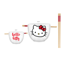 Load image into Gallery viewer, Hello Kitty Red Boxed 20oz. Ceramic Ramen Bowl w/ Chopsticks
