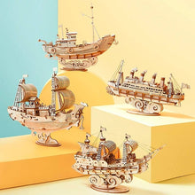 Load image into Gallery viewer, 3D Laser Cut Wooden Puzzle: Sailing Ship
