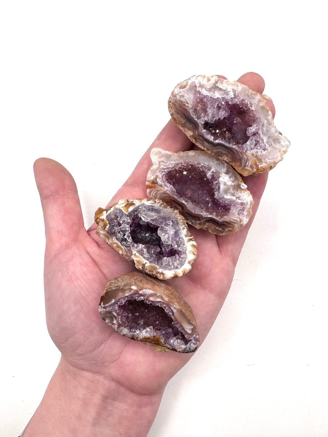 Druzy Agate with Amethyst Cluster Large