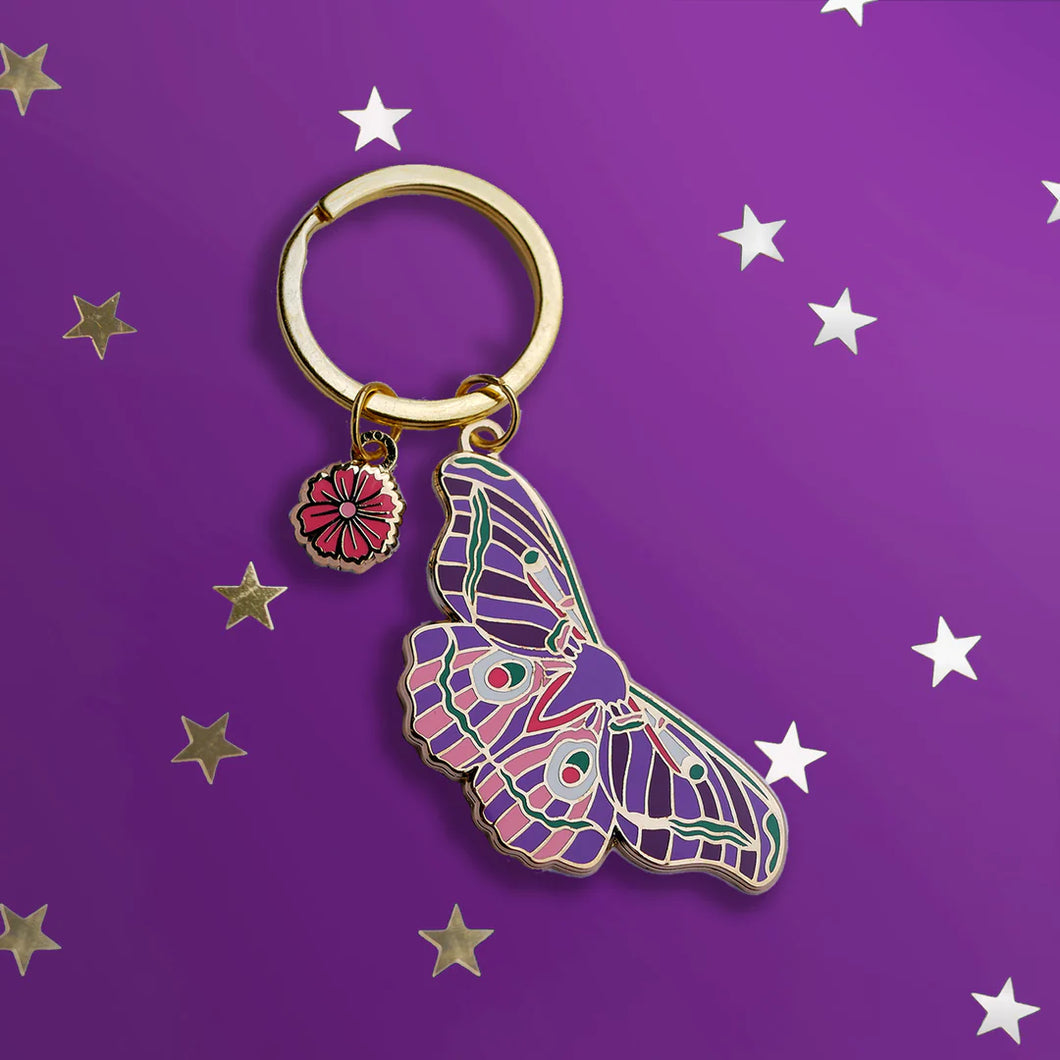 Moth to the Moon Keychain
