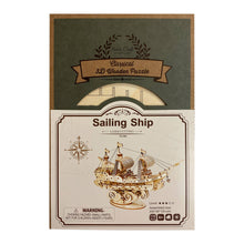 Load image into Gallery viewer, 3D Laser Cut Wooden Puzzle: Sailing Ship
