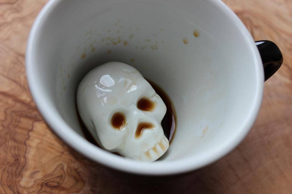 Skull 11 oz. Creepy Cup (Black) Ceramic Coffee Mug Gift