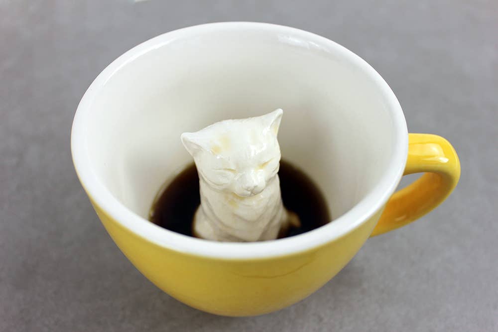 Cat 11 oz. (Yellow) Ceramic Mug Gift