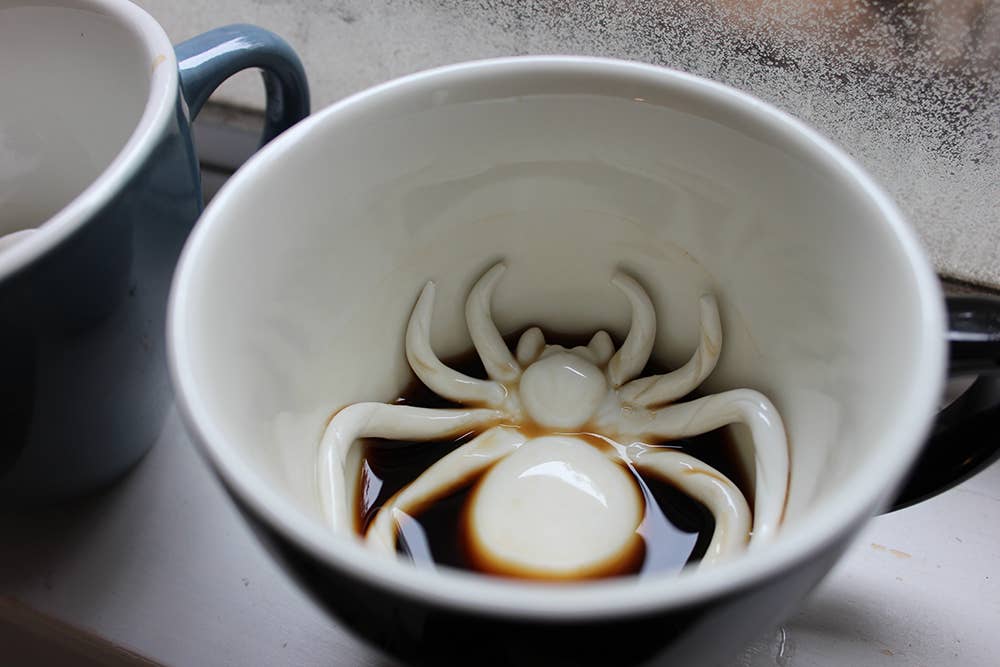 Spider 11 oz. Creepy Cup (Black) Ceramic Coffee Mug