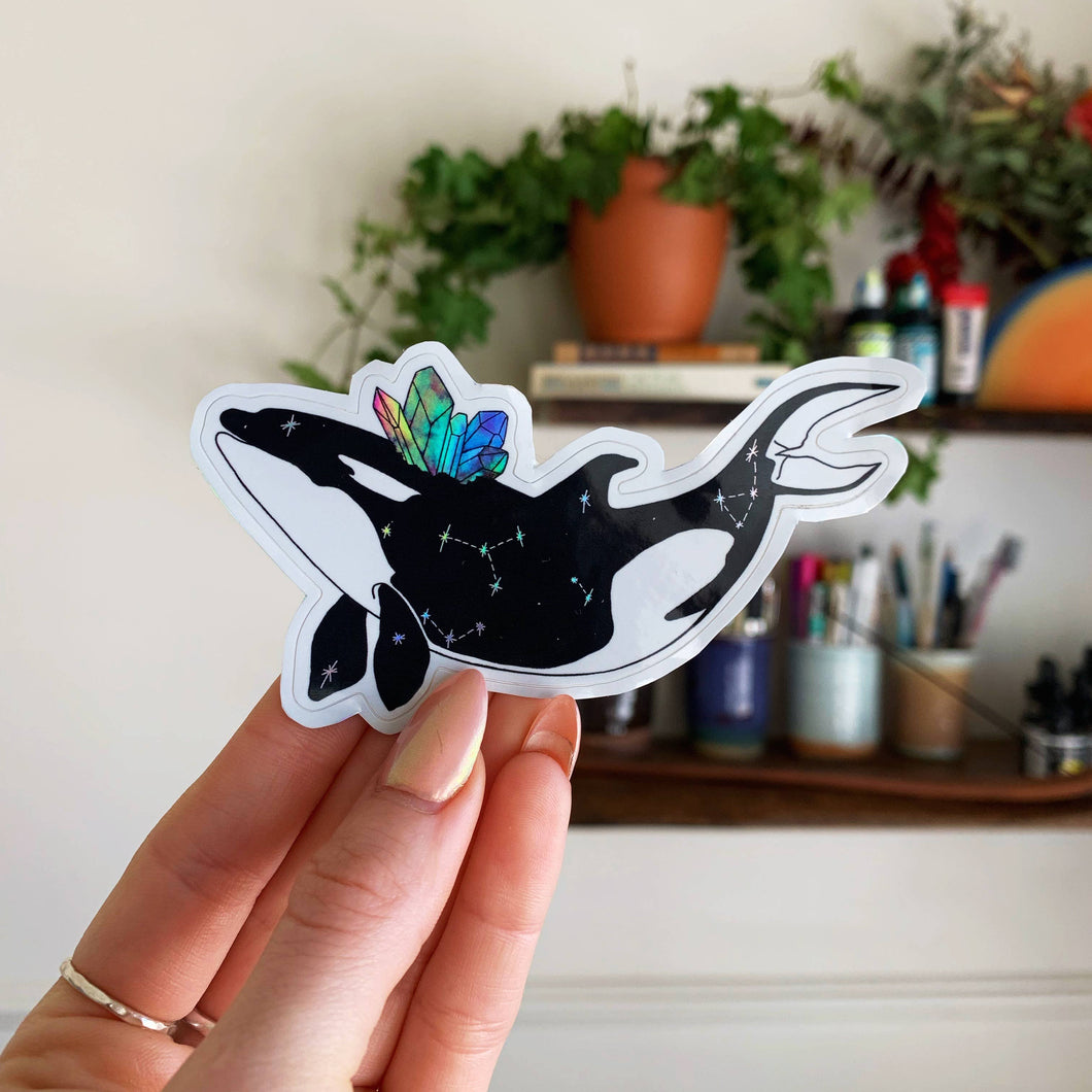 Orca Holographic Sticker