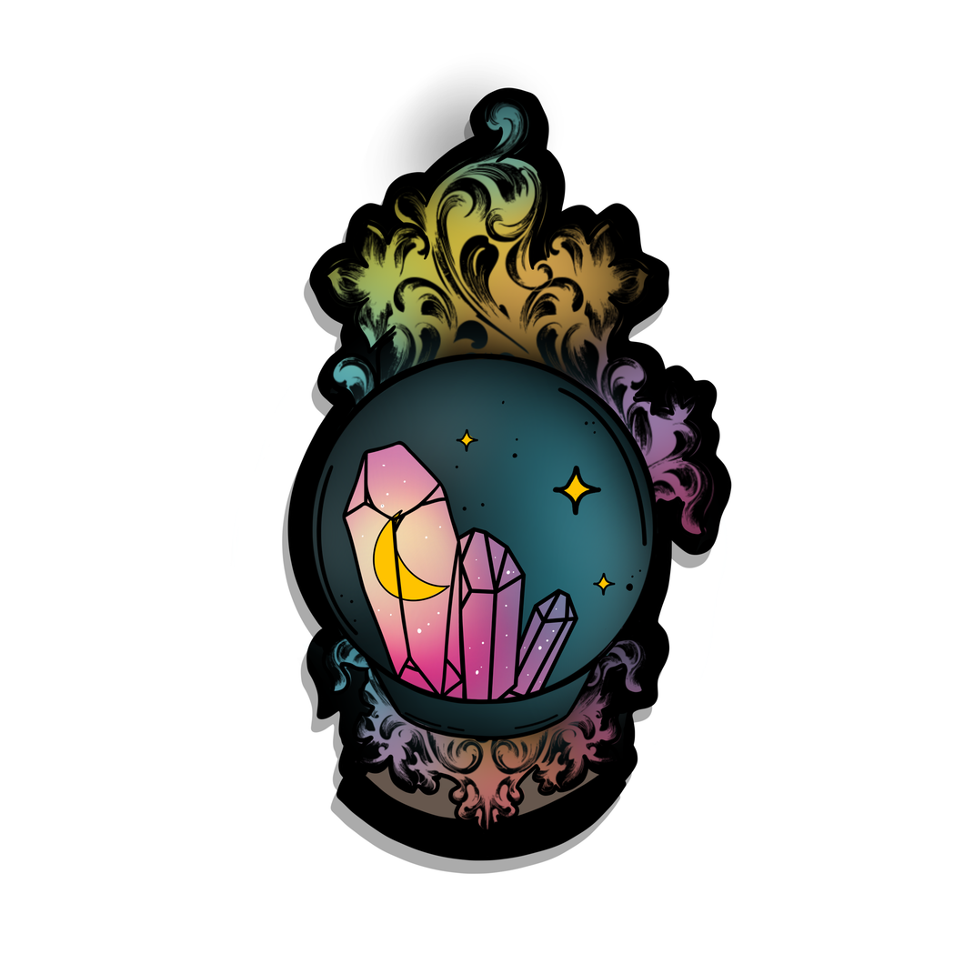 Magical and Witchy Crystal Ball Vinyl Sticker | Holo | 3