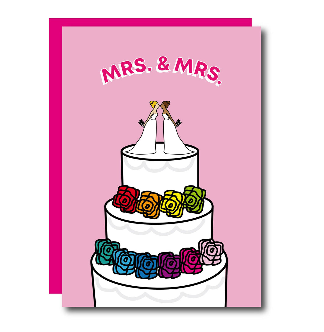 Mrs. & Mrs. Cake Greeting Card