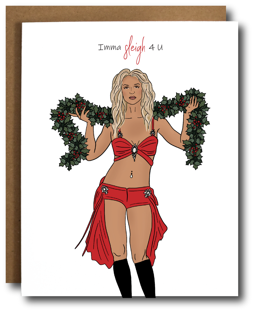 Britney Spears Sleigh for You Christmas Card