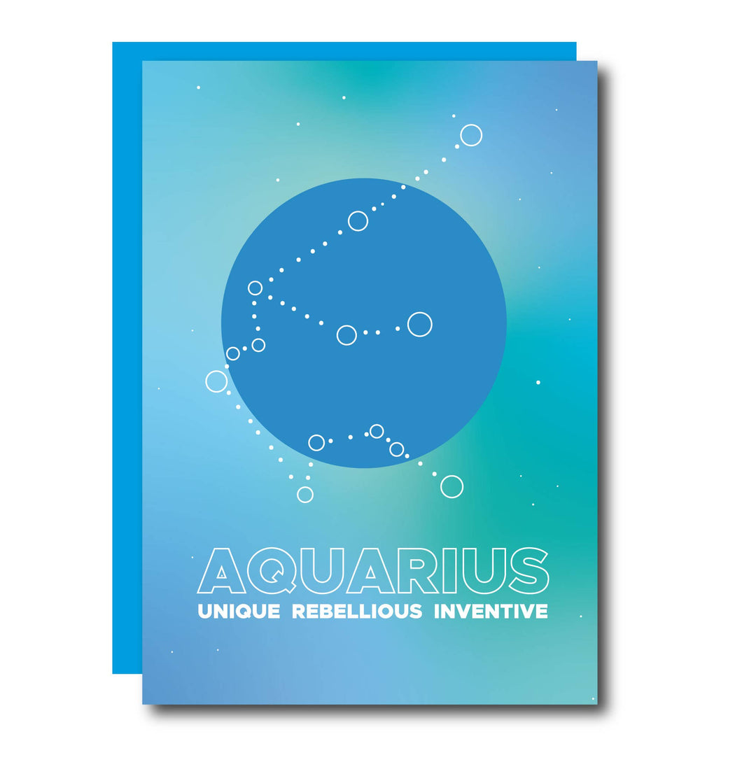 Aquarius Zodiac Sign Greeting Card