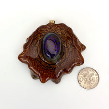 Load image into Gallery viewer, Large Purple Druzy Quartz Pinecone Pendant
