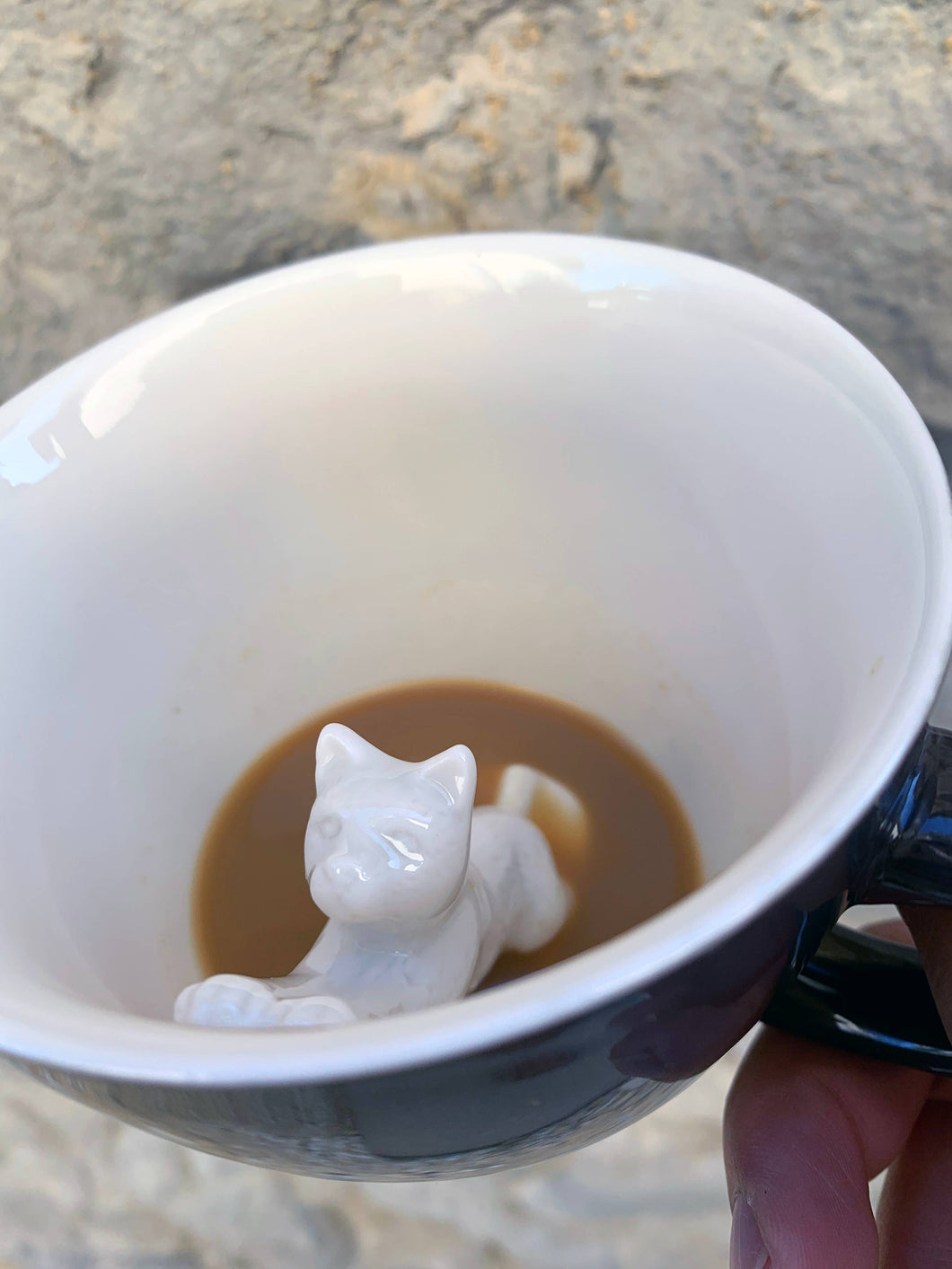 Cat Stretch 11 oz. (Dark Grey) Cute Ceramic Mug Gift