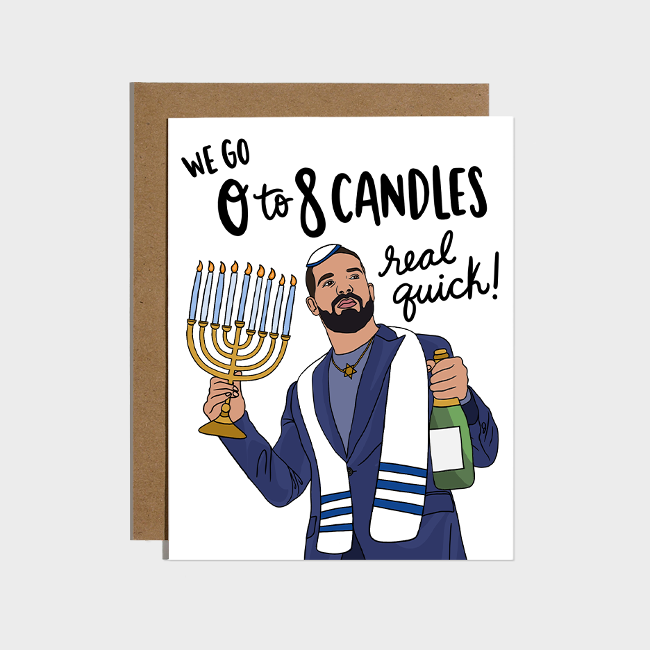 0 To 8 Candles Real Quick Hanukkah Card