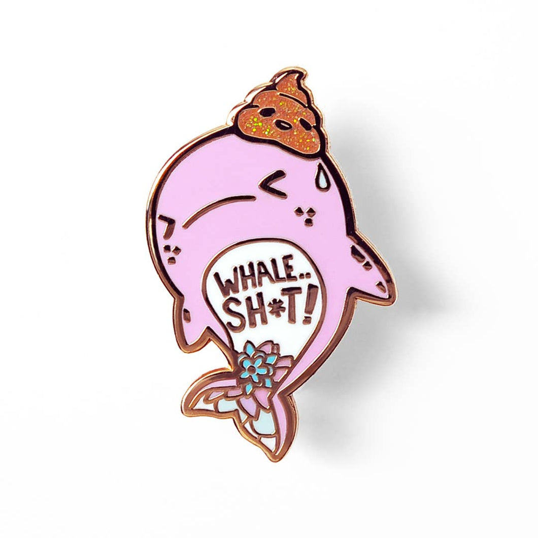Whale Shit Whale Enamel Pin, father's day gift