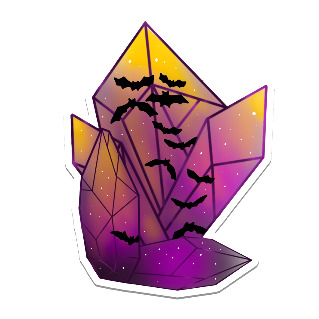 Witchy Purple Bat Crystal Vinyl Sticker | Holo | 2.5